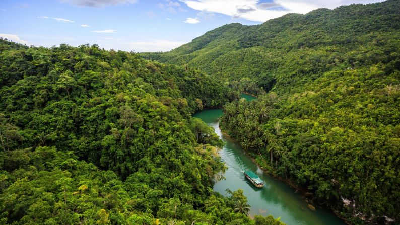 March in the Philippines: It's not just the coastlines that are so memorable here. The Loboc River on Bohol  island is a striking site as seen from a cable car, part of the Loboc Ecotourism Adventure Park.