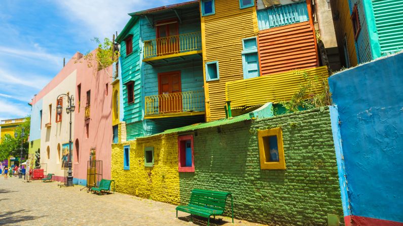 March in Buenos Aires: Colorful La Boca neighborhood is a popular Buenos Aires attraction. The barrio has kept a strong European feel, with many of its early settlers originating from Genoa, Italy.